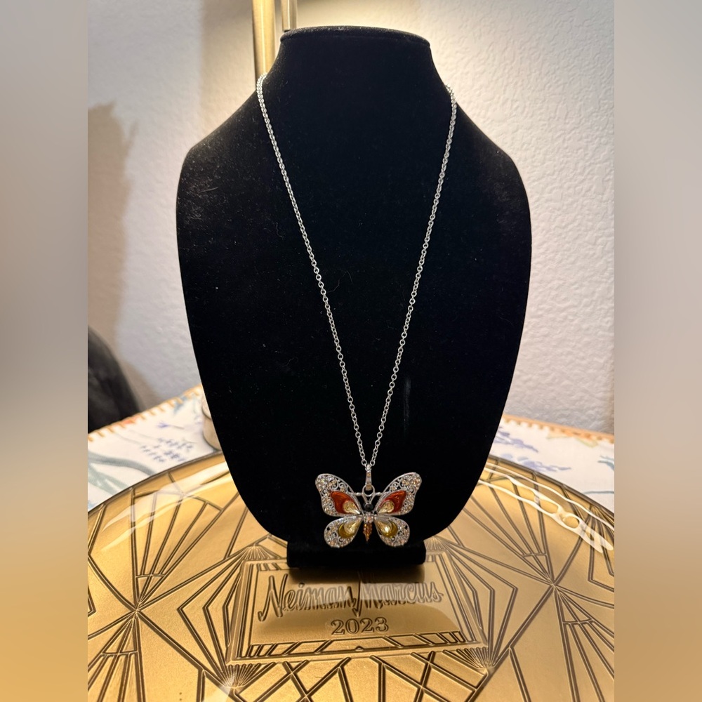Silver Butterfly Pendant Necklace